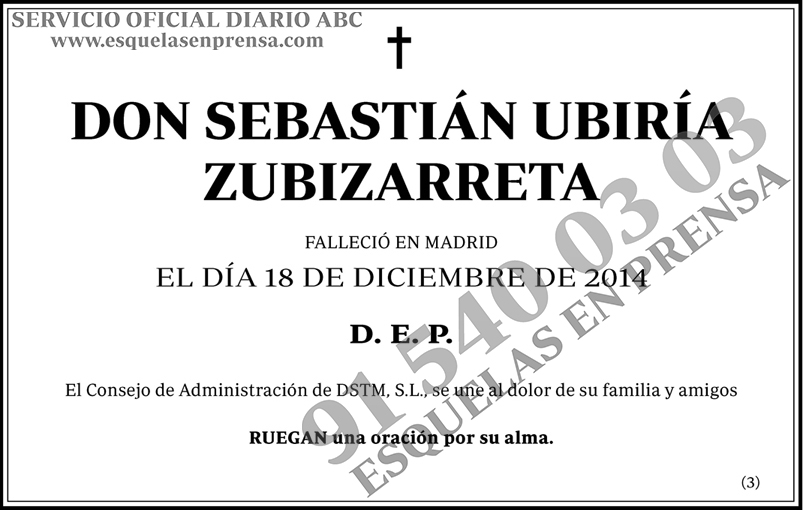 Sebastián Tomás Ubiría Zubizarreta